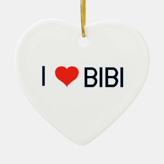 Cerâmica Mim ornamento de Bibi do coração (Frente)