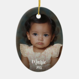 Cerâmica Modelo de Foto Natal ou Ornamento de Férias