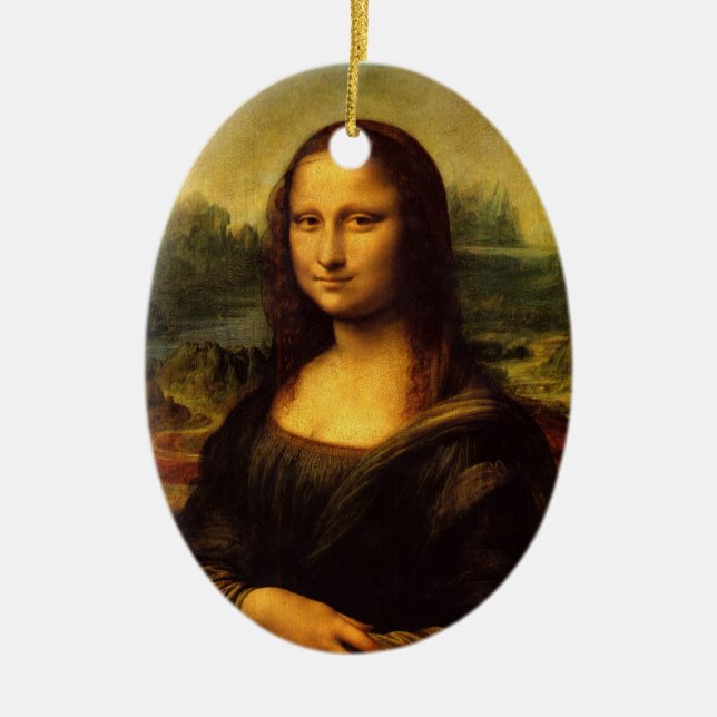 Cerâmica Mona Lisa pelo ornamento de Leonardo da Vinci (Frente)