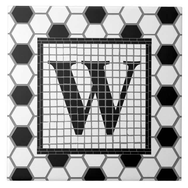 Cerâmica Monograma de Impressão de Azulejo Hexagonal (Frente)