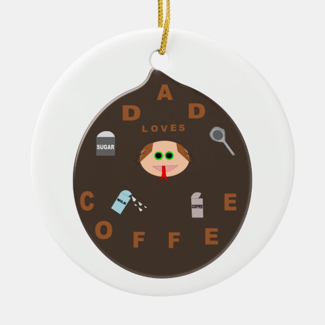 Cerâmica Monstro Engraçado Adora Ornamento de Café (Frente)