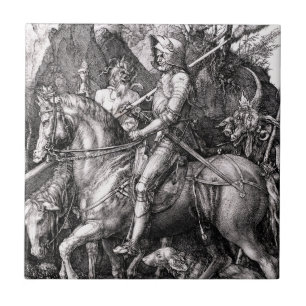 Cerâmica Morte do cavaleiro de Durer e o azulejo do diabo