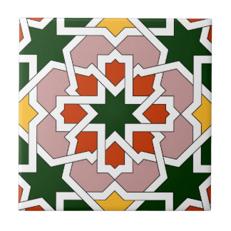 Cerâmica Mosaico 01 de azulejo marroquí verde y rojo en