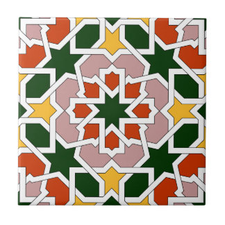 Cerâmica Mosaico 01 de azulejo marroquí verde y rojo en
