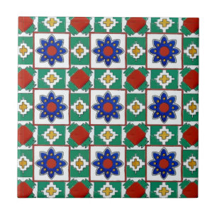 Cerâmica Mural Azulejo de Flor Azul