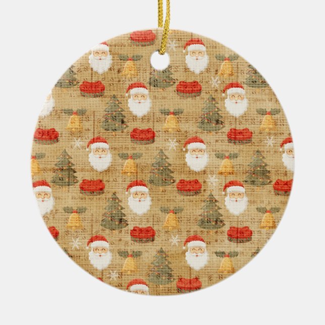 Cerâmica Natais vintages - Ornamento de Papel (Frente)
