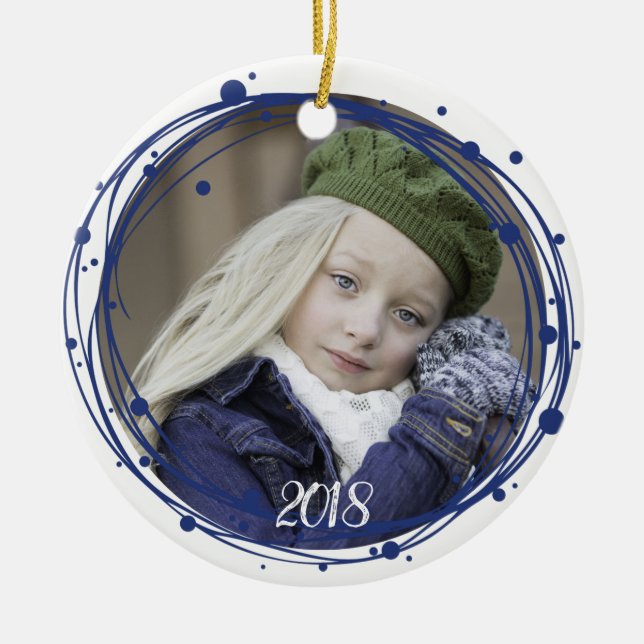 Cerâmica Neve Bolhas de Natal Ornamento de Terra de Natal (Frente)
