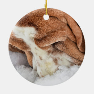 Cerâmica Neve Cheira Maravilhosa Ornamento de Caça-Basset