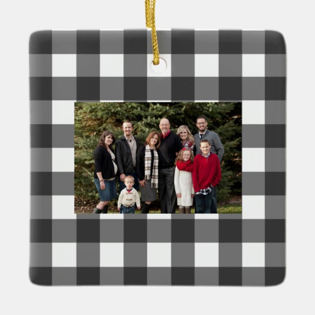 Cerâmica nome do cheque de búfalo e ornamento fotográfico (Frente)