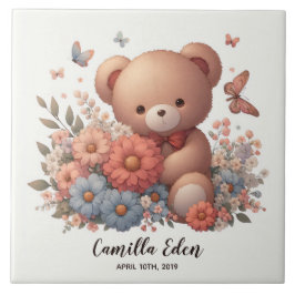 Cerâmica Nome personalizado de nascimento do bebê Azulejo c