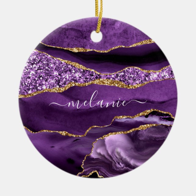 Cerâmica Nome Personalizado de Ornamento de Mármore com Gli (Frente)