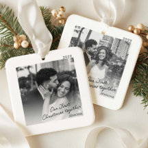 Nosso Primeiro Natal Juntos Ornamento de Foto Mode