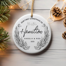 Nosso Primeiro Ornamento Cerâmico de Natal, Linha