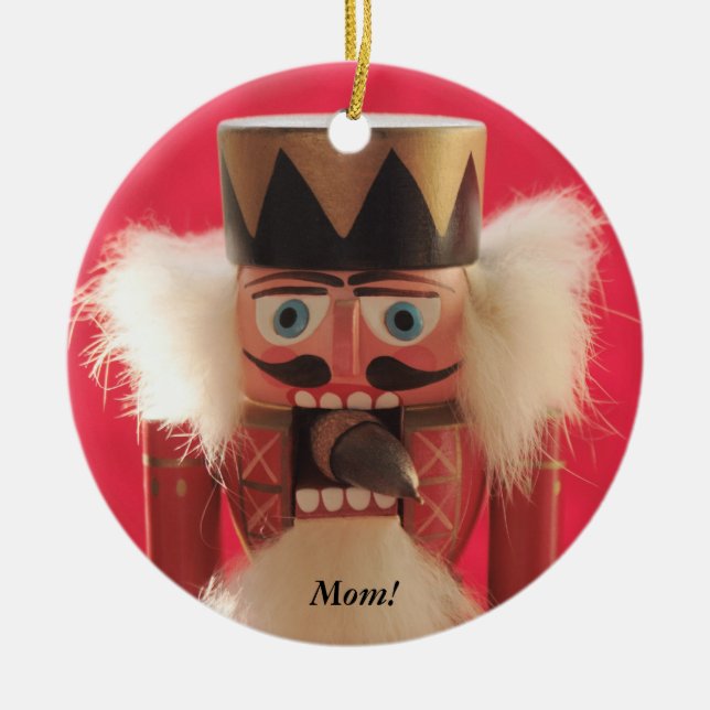 Cerâmica Noz-cracker com ornamento redondo de bolota (Frente)