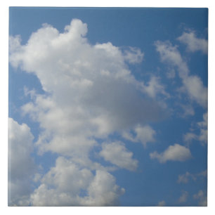 Cerâmica Nuvens brancas/Cinzas e Azulejo de fotos do céu a