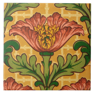 Cerâmica O azulejo com os 1906-7 papéis de parede das arte