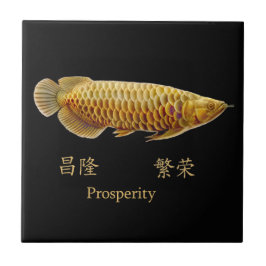 Cerâmica O azulejo da prosperidade de Arowana do asiático