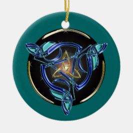 Cerâmica O círculo do ornamento da árvore de Triquetra