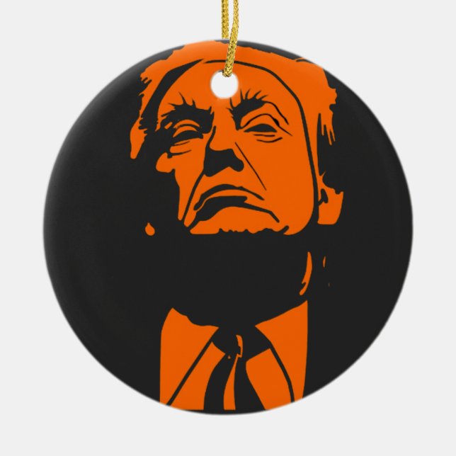 Cerâmica "O Don" Donald Trump Ornamento da Árvore de Natal (Frente)