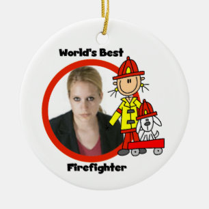 Cerâmica O melhor ornamento de bombeiros do mundo feminino