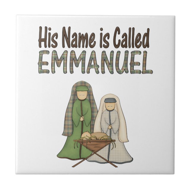 Cerâmica O nome é azulejo do Natal de Emmanuel (Frente)