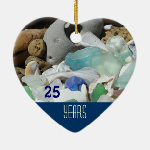 Cerâmica O número de ornamento dos anos 25 anos personaliz
