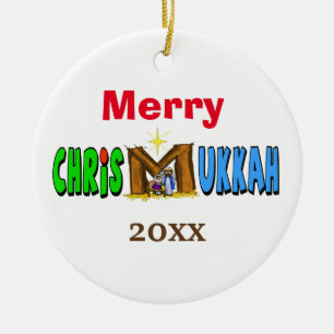 Cerâmica O ornamento alegre do comedoiro de Chrismukkah