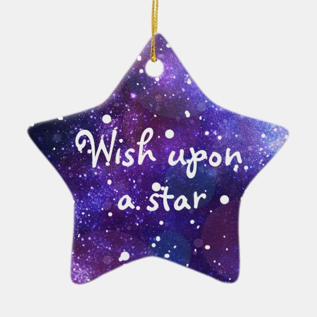Cerâmica O ornamento cerâmico da estrela de Natal desejava  (Frente)