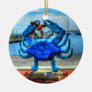 Cerâmica O Ornamento do Caranguejo Azul de Maryland