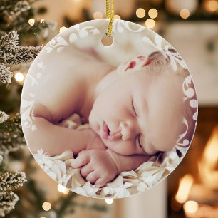 Cerâmica O Primeiro Ornamento de Natal do Bebê Recém-nascid