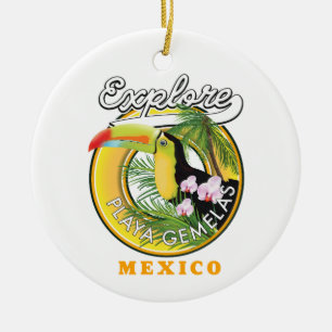 Cerâmica Oaxaca México viagem logotipo Ornamento de Cerâmic