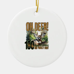 Cerâmica Oh Deer 100 Dias de Escola Caça ao Veado Ornamento