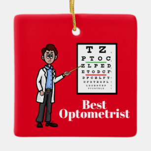 Cerâmica Optometrista Masculino com Ornamento de Gráfico de
