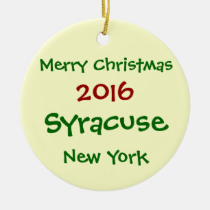 CERÂMICA ORNAMENTO 2016 DO FELIZ NATAL DE SIRACUSA NEW YORK