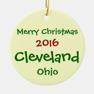 CERÂMICA ORNAMENTO 2016 NOVO DO FELIZ NATAL DE CLEVELAND