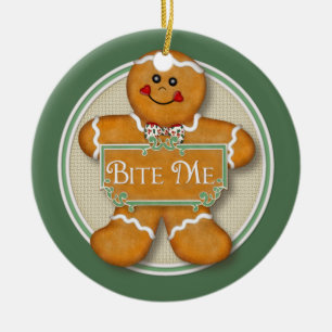 Cerâmica Ornamento 2 do Homem de Gingerpão de Bite