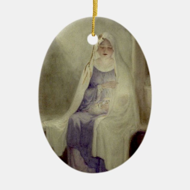 Cerâmica Ornamento abençoado de Mary (Frente)