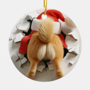 Cerâmica Ornamento Adorável de Cães - Face da Puppy Frente