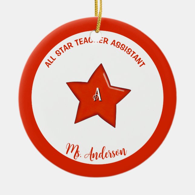 Cerâmica Ornamento Assistente de Professores Personalizados (Frente)