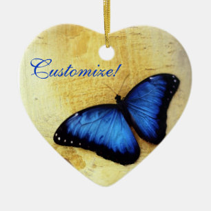 Cerâmica Ornamento azul bonito da borboleta de Morpho
