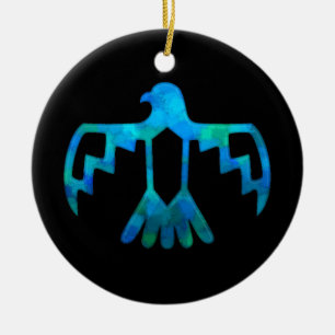 Cerâmica Ornamento azul esverdeado de Thunderbird