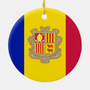 Cerâmica Ornamento Bandeira de Andorra