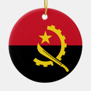 Cerâmica Ornamento Bandeira de Angola