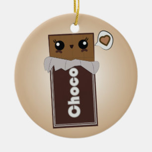 Cerâmica Ornamento bonito do bar de chocolate