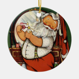 Cerâmica Ornamento bonito do feriado de Papai Noel do