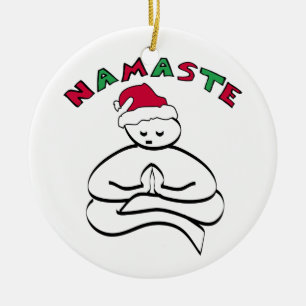 Cerâmica Ornamento Buda de Natal Namaste