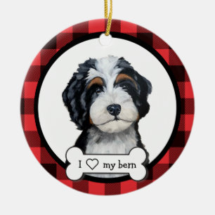 Cerâmica Ornamento Cão de Bernedoodle