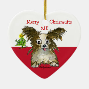 Cerâmica Ornamento Cardíaco De Cão Cachorro Bonito