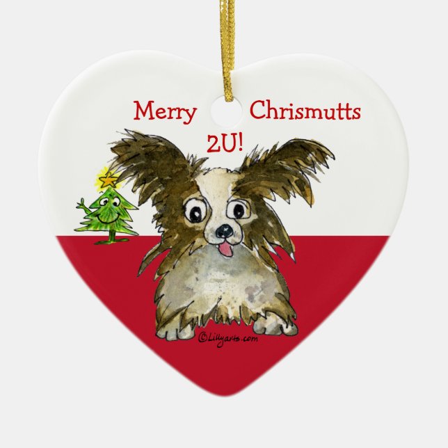 Cerâmica Ornamento Cardíaco De Cão Cachorro Bonito (Frente)