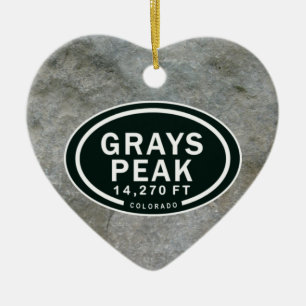 Cerâmica Ornamento Cardíaco de Montanha CO Pico de Grays Pe